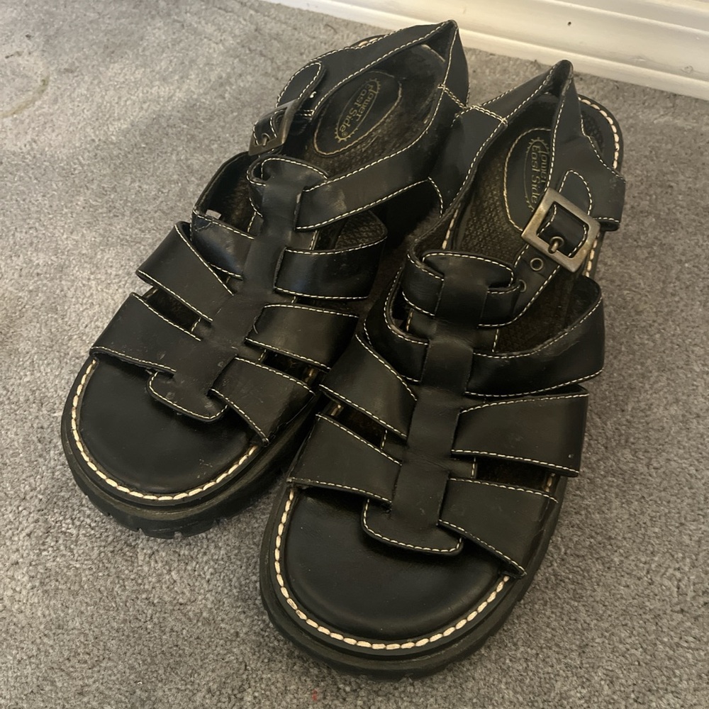 90s Lower East Side Chunky Black Sandals